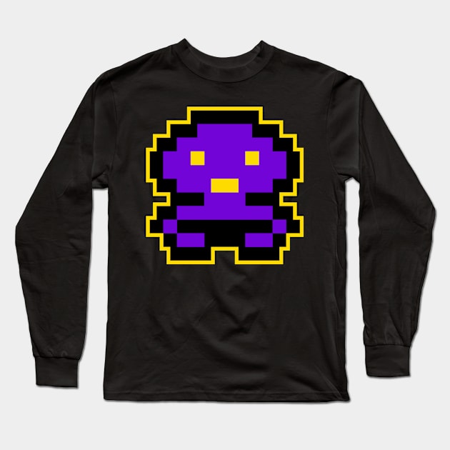 Purple Alien Cutes Gaming 8 Bit Long Sleeve T-Shirt by ArsenBills